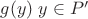 $g(y)\; y\in P'$