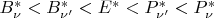 $B^{*}_{\nu} < B^{*}_{\nu'} < E^* < P^{*}_{\nu'} < P^{*}_{\nu}$