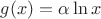 $g(x)=\alpha \ln{x}$