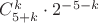 $C^k_{5+k}\cdot 2^{-5-k}$ $C^k_{5+k}\cdot 2^{-5-k}$
