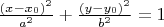 $ \frac{(x-x_0)^2}{a^2}+\frac{(y-y_0)^2}{b^2}=1$