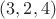 $(3,2,4) $