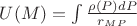 $U(M)=\int \frac{\rho(P)dP}{r_M_P}$