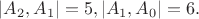 $|A_2,A_1|=5, |A_1,A_0|=6.$ $|A_2,A_1|=5, |A_1,A_0|=6.$