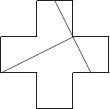 $$\begin {picture} (60,60)
\put (20,0) {\line (1,0) {20}}
\put (0,20) {\line (1,0) {20}}
\put (40,20) {\line (1,0) {20}}
\put (0,40) {\line (1,0) {20}}
\put (40,40) {\line (1,0) {20}}
\put (20,60) {\line (1,0) {20}}
\put (0,20) {\line (0,1) {20}}
\put (20,0) {\line (0,1) {20}}
\put (20,40) {\line (0,1) {20}}
\put (40,40) {\line (0,1) {20}}
\put (40,0) {\line (0,1) {20}}
\put (60,20) {\line (0,1) {20}}
\put (0,20) {\line (2,1) {40}}
\put (30,60) {\line (1,-2) {10}}
\put (40,40) {\line (1,-2) {10}}
\end {picture}$$