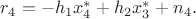 ${r_4} = - {h_1}x_4^* + {h_2}x_3^* + {n_4}.$ ${r_4} = - {h_1}x_4^* + {h_2}x_3^* + {n_4}.$