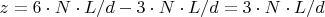 ${z}=6\cdot{N}\cdot{L}/{d} - 3\cdot{N}\cdot{L}/{d}=3\cdot{N}\cdot{L}/{d}$
