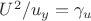 $U^2/u_y=\gamma_u$
