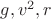 $g, v^2, r$