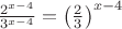 $\frac{2^{x-4}}{3^{x-4}} = \left(\frac{2}{3}\right)^{x-4}$