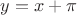 $y= x+\pi$