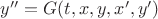 $y'' = G(t,x,y,x',y')$