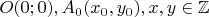 $O(0;0), A_0(x_0,y_0), x,y \in \mathbb{Z}$