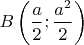 $\displaystyle B\left({a\over2};{a^2\over2}\right)$