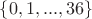 $\{0, 1,...,36\}$