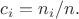 $c_i=n_i/n.$