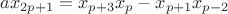 $$a x_{2p+1} = x_{p+3} x_p - x_{p+1} x_{p-2}$$
