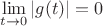 $\lim\limits_{t\to 0}|g(t)|=0$