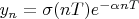 $y_n=\sigma(nT)e^{-\alpha nT}$