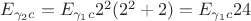 $E_{\gamma_2c} = E_{\gamma_1c}2^2(2^2 + 2) = E_{\gamma_1c}24$