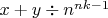 $x+y\div n^{nk-1}$