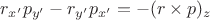$r_{x'} p_{y'} - r_{y'} p_{x'} = - (r\times p)_z $