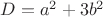$D=a^2+3b^2$