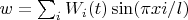 $w=\sum_{i}^{}W_i(t)\sin(\pi \cdoti x \cdotx i/l)$