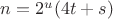 $n=2^{u}(4t+s)$