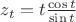 $z_t=t \frac{\cos t}{\sin t}$
