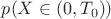 $p(X\in (0,T_0))$