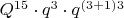 $Q^{15}\cdot q^3\cdot  q^{(3+1)3}$