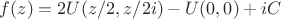 $f(z)=2U(z/2,z/2i)-U(0,0)+iC$