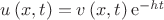 $u \left( x,t \right) =v \left( x,t \right) {{\rm e}^{-{\it ht}}}$