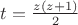 $t=\frac{z(z+1)}{2}$