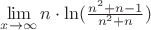 $\lim\limits_{x\to\infty}n\cdot\ln(\frac{n^2+n-1}{n^2+n})$
