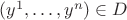 $(y^{1},\ldots,y^{n})\in D$