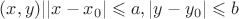 ${(x,y)||x-x_0|\leqslant a,|y-y_0|\leqslant b}$