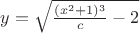 $y = \sqrt{\frac{(x^2+1)^3}{c}-2}$