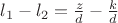 $l_{1}-l_{2}=\frac{z}{d} -\frac{k}{d}$
