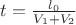 $t = \frac{l_0}{V_1+V_2}$