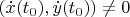 $(\dot x(t_0),\dot y(t_0))\ne 0$