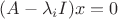$(A - \lambda_i I)x = 0$