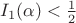 $I_1(\alpha )<\frac 12$