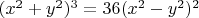 $(x^2+y^2)^3 = 36(x^2-y^2)^2$