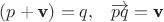 $(p + \textbf v) =q, \,\,\,\,\,\overrightarrow {p q}=\textbf v$ $(p + \textbf v) =q, \,\,\,\,\,\overrightarrow {p q}=\textbf v$