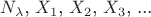 $N_{\lambda}$, $X_1$, $X_2$, $X_3$, ...