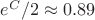 $e^C/2 \approx 0.89$