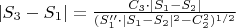 $ | S_3 - S_1 |   = \frac{ C_3 \cdot | S_1 - S_2 | }{  (S_1'' \cdot  | S_1 - S_2 |  ^2 - C_2 ^2) ^ {1/2} }  $