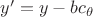 $y'=y-bc_\theta$ $y'=y-bc_\theta$